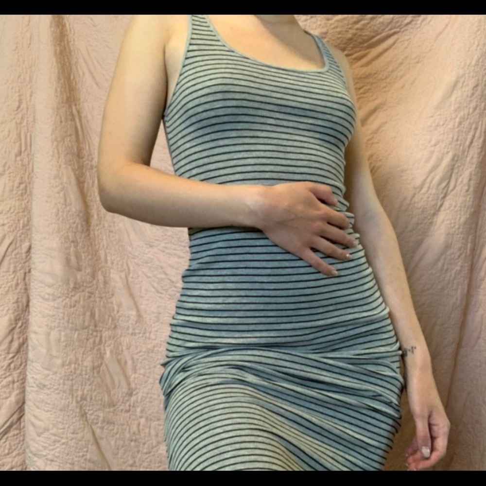 h&m striped body con dress